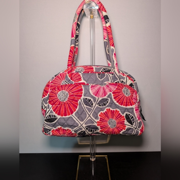 Vera Bradley Pink and Gray Floral Shoulder Bag - Picture 3 of 5